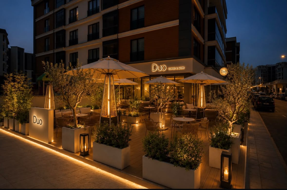 Duo Coffee evening exterior
